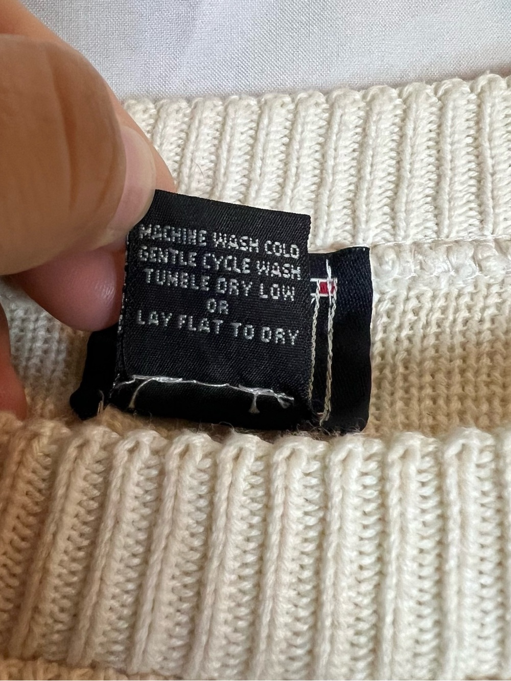 Cream Knit Sweater with American Flag - Picture 6 of 6